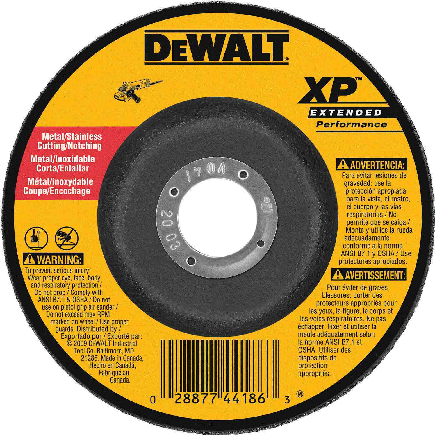 DeWalt DW8816 6" x 3/32" x 7/8" XP Metal Cutting Wheel Canada 10PK
